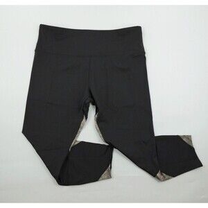 Soulgani Active Leggings Womens Petite XL Black Camo Print High-Waist Athleisure
